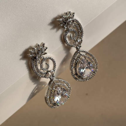 Crystal Vine Teardrop Statement Earrings