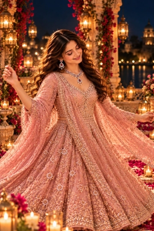 ASMA SAYED JEWELRY Diwali Edition American Diamond Necklace & Earring Set | Royal Teardrop AD Stone Jewellery Set with Pearl Drops | 6 Colors - Image 9