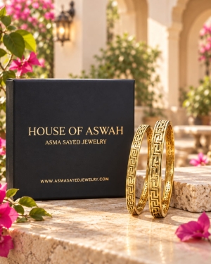 ASMA SAYED JEWELRY  HOUSE OF ASWAH 18K PVD Gold Plated Couple Bracelet for Men & Women | 4mm & 6mm | 316L Stainless Steel | Tarnish-Resistant, Waterproof & Hypoallergenic | Demi-Fine Jewellery | Everyday Wear - Image 2