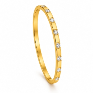 ASMA SAYED JEWELRY – HOUSE OF ASWAH 18K PVD Gold Plated Zircon Bangle for Women | 316L Stainless Steel | Tarnish-Resistant, Waterproof & Hypoallergenic | Demi-Fine Jewellery | Everyday Wear | AS00012 - Image 4