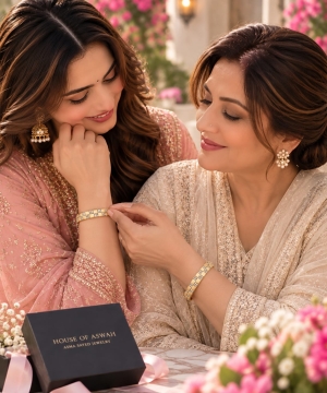 ASMA SAYED JEWELRY – HOUSE OF ASWAH 18K PVD Gold Plated Zircon Bangle for Women | 316L Stainless Steel | Tarnish-Resistant, Waterproof & Hypoallergenic | Mother Daughter Gift | Demi-Fine Jewellery | Everyday Wear - Image 5