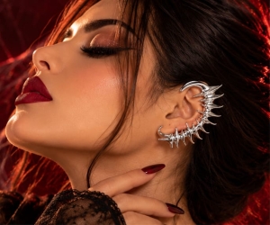 ASMA SAYED JEWELRY – Halloween Gothic Silver-Tone Spiked Ear Cuff | Statement Jewellery for Women