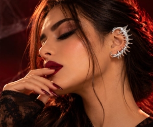 ASMA SAYED JEWELRY – Halloween Gothic Silver-Tone Spiked Ear Cuff | Statement Jewellery for Women - Image 2