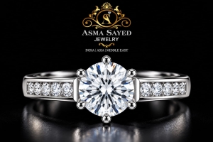 Round Solitaire Moissanite Ring – 925 Sterling Silver | ASMA SAYED JEWELRY – HOUSE OF ASWAH