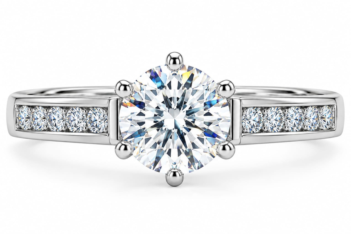 Round Solitaire Moissanite Ring – 925 Sterling Silver | ASMA SAYED JEWELRY – HOUSE OF ASWAH - Image 2