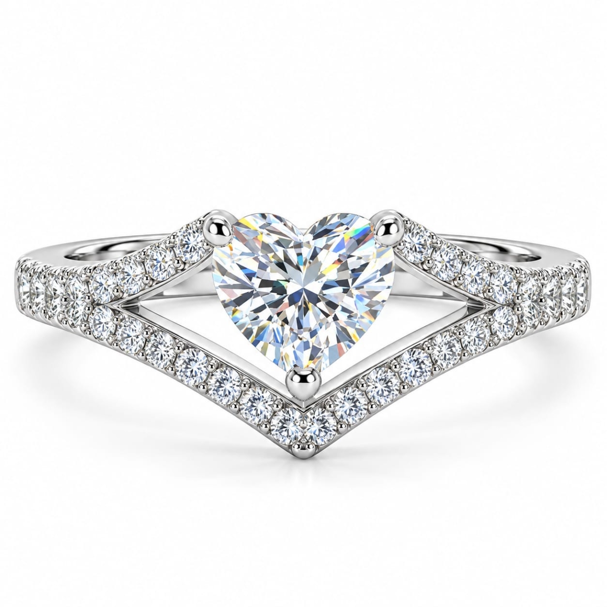 Heart-Shaped Moissanite Sterling Silver Ring | ASMA SAYED JEWELRY – HOUSE OF ASWAH - Image 1
