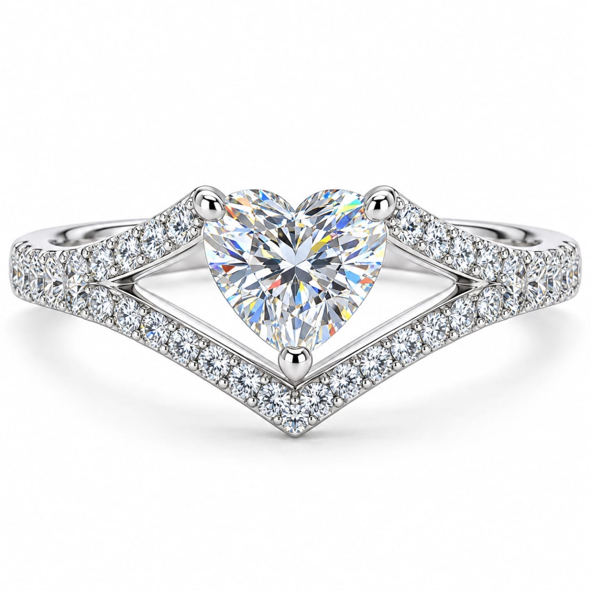 Heart-Shaped Moissanite Sterling Silver Ring | ASMA SAYED JEWELRY – HOUSE OF ASWAH - Image 2