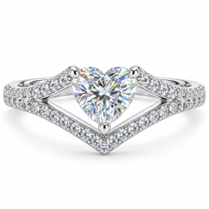 Heart-Shaped Moissanite Sterling Silver Ring | ASMA SAYED JEWELRY – HOUSE OF ASWAH - Image 2