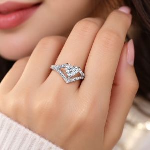 Heart-Shaped Moissanite Sterling Silver Ring | ASMA SAYED JEWELRY – HOUSE OF ASWAH - Image 4