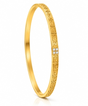 ASMA SAYED JEWELRY – HOUSE OF ASWAH 18K PVD Gold Plated Zircon Bangle for Women | 316L Stainless Steel | Tarnish-Resistant, Waterproof & Hypoallergenic | Demi-Fine Jewellery | Everyday Wear - Image 2
