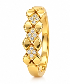 ASMA SAYED JEWELRY – HOUSE OF ASWAH 18KT Gold Plated Zirconia Ring for Women | 316L Stainless Steel | Demi-Fine Jewellery | Elegant Floral Design | Everyday & Party Wear - Image 2