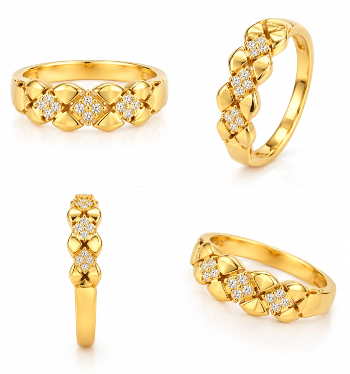 ASMA SAYED JEWELRY – HOUSE OF ASWAH 18KT Gold Plated Zirconia Ring for Women | 316L Stainless Steel | Demi-Fine Jewellery | Elegant Floral Design | Everyday & Party Wear - Image 4