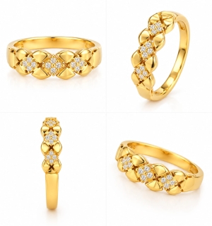 ASMA SAYED JEWELRY – HOUSE OF ASWAH 18KT Gold Plated Zirconia Ring for Women | 316L Stainless Steel | Demi-Fine Jewellery | Elegant Floral Design | Everyday & Party Wear - Image 4