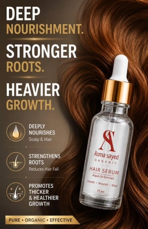 ASMA SAYED ORGANIC Argan Oil Hair Serum (15ml) - Image 4
